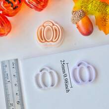Various Pumpkin Polymer Clay Cutter For Earrings & Jewelry Making, Pumpkin Designed Soft Pottery Clay Molds For Pendant & Necklace Decoration Making - Beige - View 17