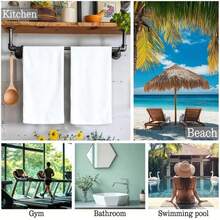 /2/4/6/8/10/12Pcs , Musical Notes Melody,, Text, Holiday Gift, Souvenir, Hand Towel, Head Towel, Body Towel, 16*24 Inches, 2D Flat Printing - Multicolor - View 5