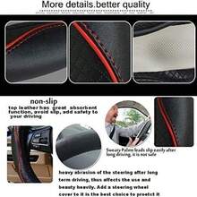 Car Steering Wheel Cover With Inner Ring: Universal Size 14.5-15inch, Premium Leather, Comfortable Grip, Long-Lasting Protection For Your Steering Wheel - Multiple Colors Available - Multicolor - View 5