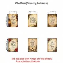 1/6pcs Christmas Religious Canvas Wall Art Set Bible Verse Prints Unframed Jesus Nativity Scripture Christian Home Decor Vintage Farmhouse Church Prayer Room Decoration Poster - Pattern - View 11