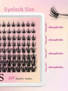 Waloshow 96pcs/Box Cluster False Eyelashes D Curl Soft Single Lash Extensions Eye Enlarging Comfortable DIY Home Convenient Lash Clusters Single False Eyelashes - D - View 2