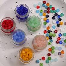 300pcs Random Color Mixing Glass Abacus Beads -Charm Wheel Beads Spacer Beads,Suitable For DIY Bracelet,Necklace And Jewelry Making - Wheel Beads - View 6