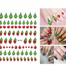 The Grinch 1 مجموعة ملصقات أظافر وحش أخضر الشعر لعيد الميلاد مع لاصق خلفي قابل للإزالة ملصقات إكسسوارات أظافر عيد الميلاد - متعدد الألوان - مشاهدة 7
