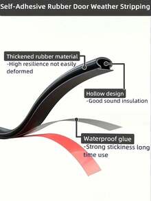 1pc Self-Adhesive Windproof Soundproof Safety Door Seal Strip - A - View 6