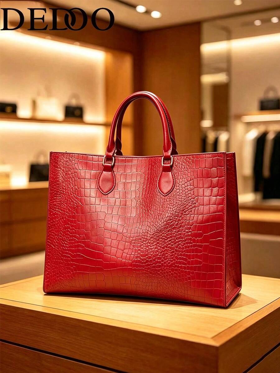 Dedoo Fashionable Snake Skin Pattern All-Season Travel & Shopping Tote Bag, Extra Large Handbag