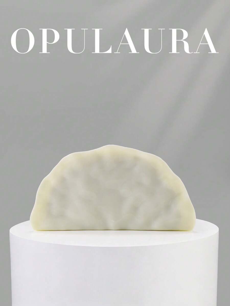 OpulAura Retro Shell-Shaped Textured Metal Color Clutch Bag, Asymmetric Design, Magnetic Closure, Perfect For Parties, Weddings, Graduations, Galas, Birthdays, Weddings And Dance Events - Beige - View 1