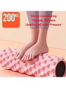 New Professional High-Density Yoga Foam Roller, Single Hollow Floating Point Wolf Tooth Massage Stick, Durable EVA Material Sports Muscle Relaxation Roller, Camouflage Texture Pink-Blue Gradient, Moderate Softness Deep Fascia Relief Tool, Suitable For Home Yoga, Pilates, Stretching Exercises, Muscle Relaxation - A - View 9