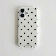 Fashionable Black & White Polka Dot Pattern Phone Case, Suitable For IPhone 11 To 17 Series Including Pro Max, White Color Only - White - View 4
