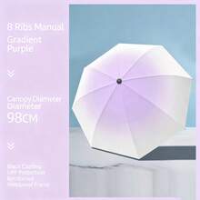 1pc Manual Folding Inverted Umbrella, Unisex, Rain Protection, Sun Shade, UV Protection - Gradient Umbrella - View 7