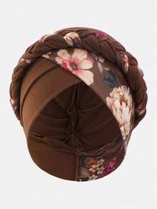1pc/2pcs Women's Dual-Color Printed Braided Headscarf Hat Suitable For Daily Use - Multicolor - View 20