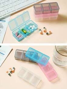 1 Mini Pill Organizer - Ultra Compact, 3 Compartments, Dustproof, Medication Manager, Easy For Daily Dosing - Portable Lightweight Design, Suitable For Travel Or Home Use - Multicolor - View 5
