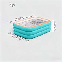 1pc Inflatable Swimming Pool, Thickened PVC Material Portable Foldable Easy Storage, Suitable For Indoor, Yard, Party, Balcony, Summer Party, Family Gathering Water Play Pool (Please Check Size Before Ordering) - Green and Orange Color Scheme - View 17