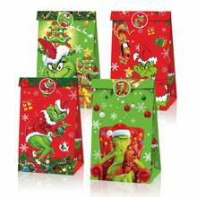 The Grinch Quirky The Party Gift Flat Pouch, The Sticker Candy Storage Organizer, Holiday Party Favor Packaging, Suitable For Party Organizers For Holiday Gift Distribution And Storage - A - View 7