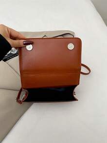 Box-Shaped Bag, Fashionable Commuter Versatile Design, Premium Texture, Durable & Waterproof Material, Slimming & Elegant, Casual Travel First Choice - Brown - View 4