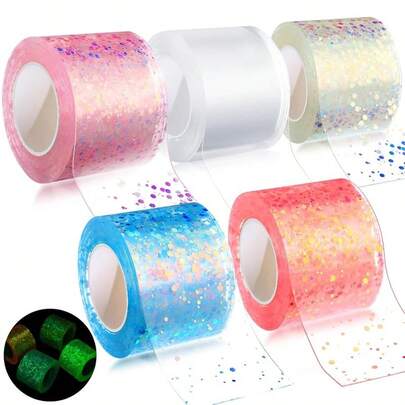 Nano Tape Bubble Kit, Fluorescent Nano Tape Maker, Suitable For Beginners, UV Colored Double-Sided Tape, Applicable To Glass Surfaces, Shiny Creative Projects, Night Decoration, Glowing Effect