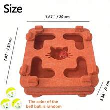 Cat Fun Box - Interactive Felt Cat Puzzle Toy, Durable Bite-Resistant Scratching Maze Box, Includes Bell Ball (Random Color), Cat Scratching Board, Cat Scratching Post, Fun Design, Battery-Free, All-Season Use, Suitable For Indoor Cat Training And Entertainment, Cat Boredom Relief Self-Entertainment Gadget - A - View 2