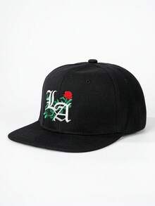 1件刺繡 LA Rose 平帽簷棒球帽，個性化字母刺繡棒球帽，街頭時尚五片帽，戶外防曬休閒帽，春/秋旅行海灘度假 - 棒球帽 - 查看 17