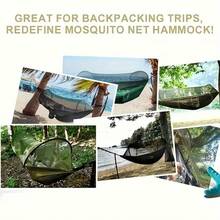 1pc Zalini Nylon Hammock With Mosquito Net | Breathable & Quick-Drying, Portable, Indoor/Outdoor Use, Perfect For Camping, Hiking, Backpacking, Travel, Backyard, Beach, Ideal Choice For Camping - A - View 4