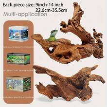 1/2pcs Natural Aquarium Driftwood Branches, Fish Tank Decoration Ornament, 2-8 Inches Multiple Sizes, Suitable For Betta Cichlid Shrimp Tank, Reptile Climbing Hiding Cave, Moss Fixing Hardscape, Rustic Brown Forest Style, Freshwater Use - A - View 4