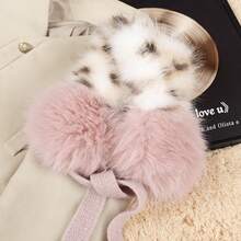 1pc Autumn/Winter Leopard Print Faux Fur Lace-Up Fashionable Ear Warmers, Foldable Portable Storage Ear Muffs, Windproof & Frost-Proof For Outdoor Cycling, Commuting, Retro Style Warm Ear Covers Accessory - Multicolor - View 10