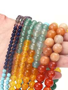 1 Strand Four Colors Tourmaline Beads Accessories 6/8/10mm Diy For Jewelry Making Clavicle Chains Bracelets Necklace Diy Beads - Multi-colored Agate - View 1