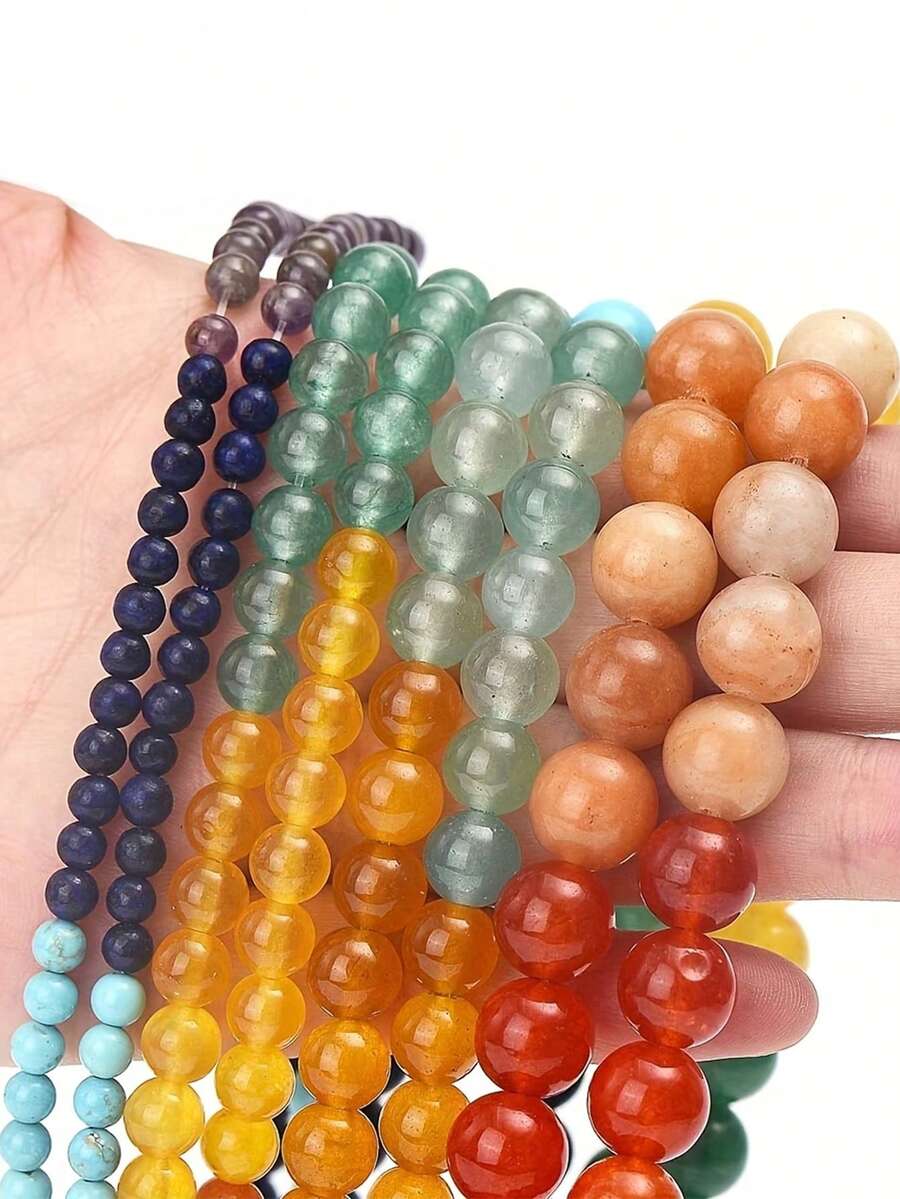 1 Strand Four Colors Tourmaline Beads Accessories 6/8/10mm Diy For Jewelry Making Clavicle Chains Bracelets Necklace Diy Beads - Multi-colored Agate - View 1