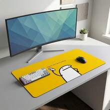 Minimalist Cute Pattern Extra Long Gaming Mouse Pad And Desk Mat Set, Non-Slip Durable Rubber Base, Smooth Responsive Surface, Suitable For PC Laptop Office Home, Abstract Art Desktop Decor, Back To School Supplies - A - View 5