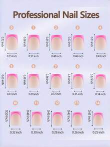 150片短方型穿戴甲，彩色法式凝膠美甲片，極簡百搭風格，15種尺寸，適合女性，自然美甲效果 - 彩色 - 查看 5