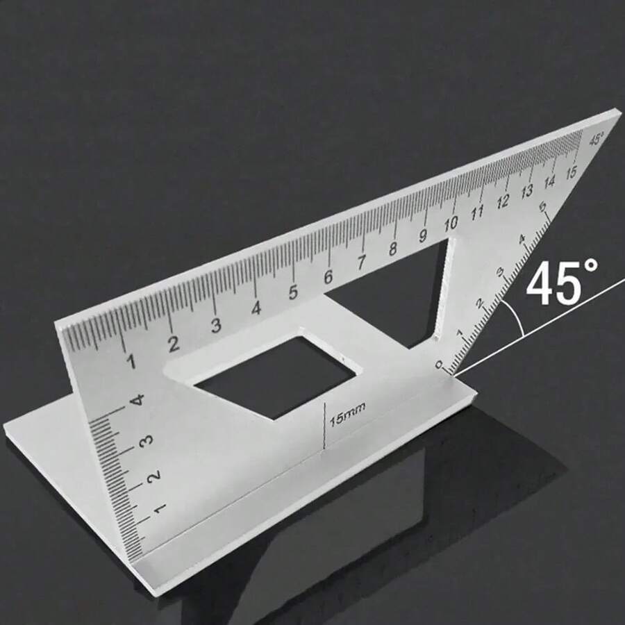 Versatile Angle Measuring Ruler With 45° & 90° Marks - Ideal For Woodworking & Drafting, Durable ABS Material - A - View 1
