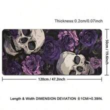 Gothic Skull And Purple Flower Design Mouse Pad Desk Mat Gaming Mats Non-Slip Stitched Edge Desk Accessories Computer Mousepads - View 9