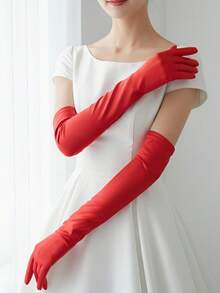 Multi-Color Long Elastic Evening Gloves For Women, Vintage Party, Gala, Ball, Photography, Decorative Arm Sleeves, Performance, Sun Protection Arm Covers, Gift - Multicolor - View 15