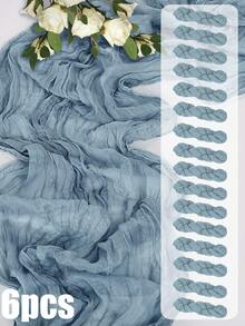 Bohemian Style Polyester Table Runner, Pleated Design, Solid Color Tablecloth, Holiday Table Decor Fabric Flag, Home Decor, Dining Table Decor, Room Decor, Wedding Decor - Multicolor - View 74