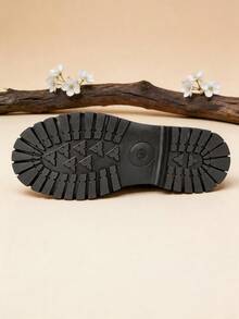 1 Pair Ladies Blue Bow Decor Two Tone Platform Loafers, Spring Autumn Daily Footwear - Blue - View 7