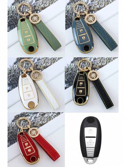 TPU Car Key Fob Cover Case With Keychain Protector Shell For Suzuki For Vitara, For Swift, For Ignis, For Kizashi, For SX4, For Baleno, For Ertiga - Remote Keyless Entry Accessories Fashionable And Keybags Suitable For Girls