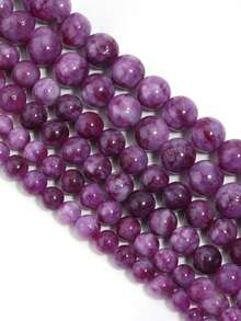 6/8/10mm Natural Stone Beads, Purple Stone, Spodumene, Tiger Eye Agate, Elegant Round Loose Beads, Energy Stone, Suitable For Prayer Beads, Yoga, Jewelry Making Accessories - Multicolor - View 10