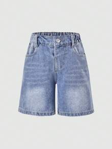 Toddler Denim Shorts, New Fashion Summer Style - Blue - View 2