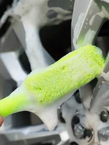 5PCS Car Cleaning Set: 5-Finger Wash Mitt, Chenille Wheel Sponge Brush, Air Vent Duster, Rearview Mirror Squeegee, Multi-Function Emergency Escape Window Breaker Hammer - 5pcs - View 5