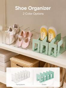 Transparent Plastic Shoe Rack - Space-Saving, No Assembly Required, Multi-Layer Floor Shoe Cabinet, Durable Transparent Storage Rack, Suitable For Entryway, Closet, Home Storage, Layered Storage System, Easy To View, Practical Storage Rack - Multicolor - View 4