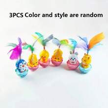 3PCS Random Color New Pet Toys Cat Toys Self-Entertainment Boredom Relief Artificial Feather Wobble Cat Toys - View 11