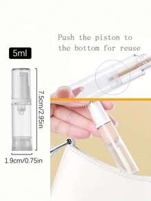 1/2pcs Plastic Lotion Bottles With Pump Head And Nozzle, Suitable For Essence, Foundation, Skincare Samples, Convenient Travel-Friendly Refillable Cosmetic Containers For Moisturizing And Product Testing - Multicolor - View 3