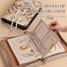 1pc Travel Jewelry Organizer Bag, PU Material Necklace And Earring Storage Bag With Watch Compartment, Portable Zipper Jewelry Box, Suitable For Travel Accessories Back To School Season - Multicolor - View 3