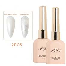 AiFer 1 Pc 15ml Pearl White Shimmer Gel Nail Polish Can Be Used With Different Background Colors To Make Threaded Nails - White - View 11