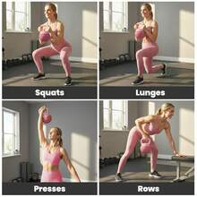 SPORTNOW Soft Kettlebell, 8kg Kettle Bell With Anti-Slip Grip For Home Gym Weight Lifting And Strength Training, Pink - Pink - View 7