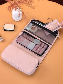 3-In-1 Detachable Hanging Toiletry & Makeup Bag, Removable Independent Small Pouches, Handheld Travel Organizer, Foldable Hook-Style Wash Bag, Skincare & Cosmetic Storage Bag For Business Trips And Home - Multicolor - View 3