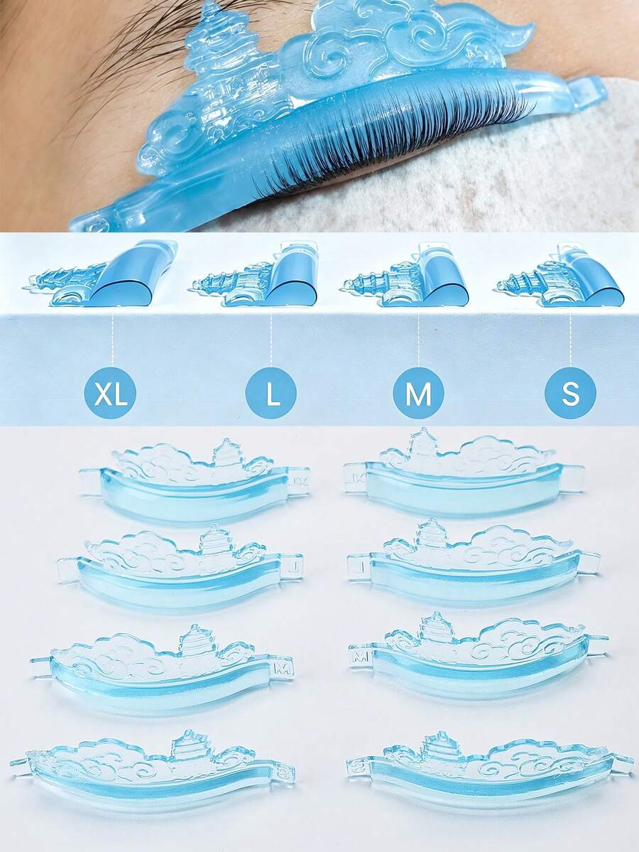 Lomansa 8pcs Eyelash Lift Pads, 3D Eyelash Curling Rods, Adhesive Soft, Reusable - Multicolor - View 1