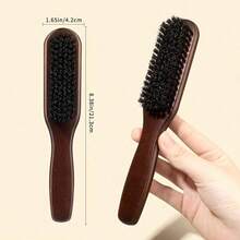 1/2pcs Boar Bristle Hair Brush, Moderate Softness, Smooths Frizz, Creates Silky Hair, Easy To Style, Unisex Wooden Handle Hair Comb, Essential For Back To School And Travel, Perfect Gift For Birthday And Graduation - Multicolor - View 8