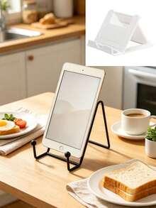 1pc Black Metal Tablet Display Stand, Iron Tabletop Easel Holder, Desktop Display Rack For Tablet PC Photo Frames Decorative Plates Artwork Books Home Office Desk Organization - Multicolor - View 12