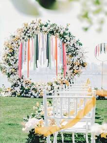 3 Rolls Handmade Tassel Chiffon Ribbon 1.5 Inch X 5.5 Size, Suitable For Bouquet Packaging Decoration, Wedding Invitation Handmade, Wedding Bouquet, Bow Decoration, Gift Wrapping Rope, Suitable For School, Christmas, Valentine's Day - Multicolor - View 2