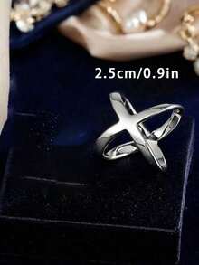 1/2/3PCS Gold Scarf Ring - Multi-Functional Hollow Cross Design, Smooth Square Shawl Clasp For Silk Scarves & Wraps, Elegant Fashion Accessory - Gold - View 18
