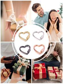 DIY Heart-Shaped Keychain, Key Ring With Screw Snap, Bag Charm, Keychain Accessory, DIY Accessories,Gift Suitable For Close Friend. - Multicolor - View 6